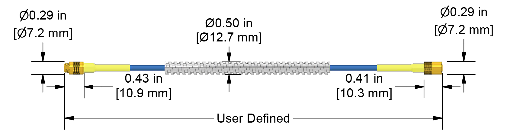 A dimension drawing of a CTC PRO Line Hazardous-Area Approved DC100854 with Armor proximity probe.